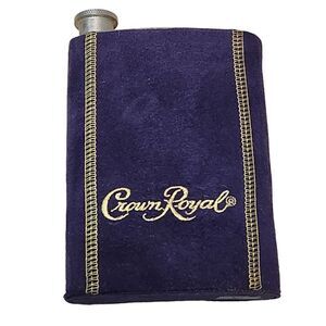 Crown Royal stainless steel flask with purple cover 8oz